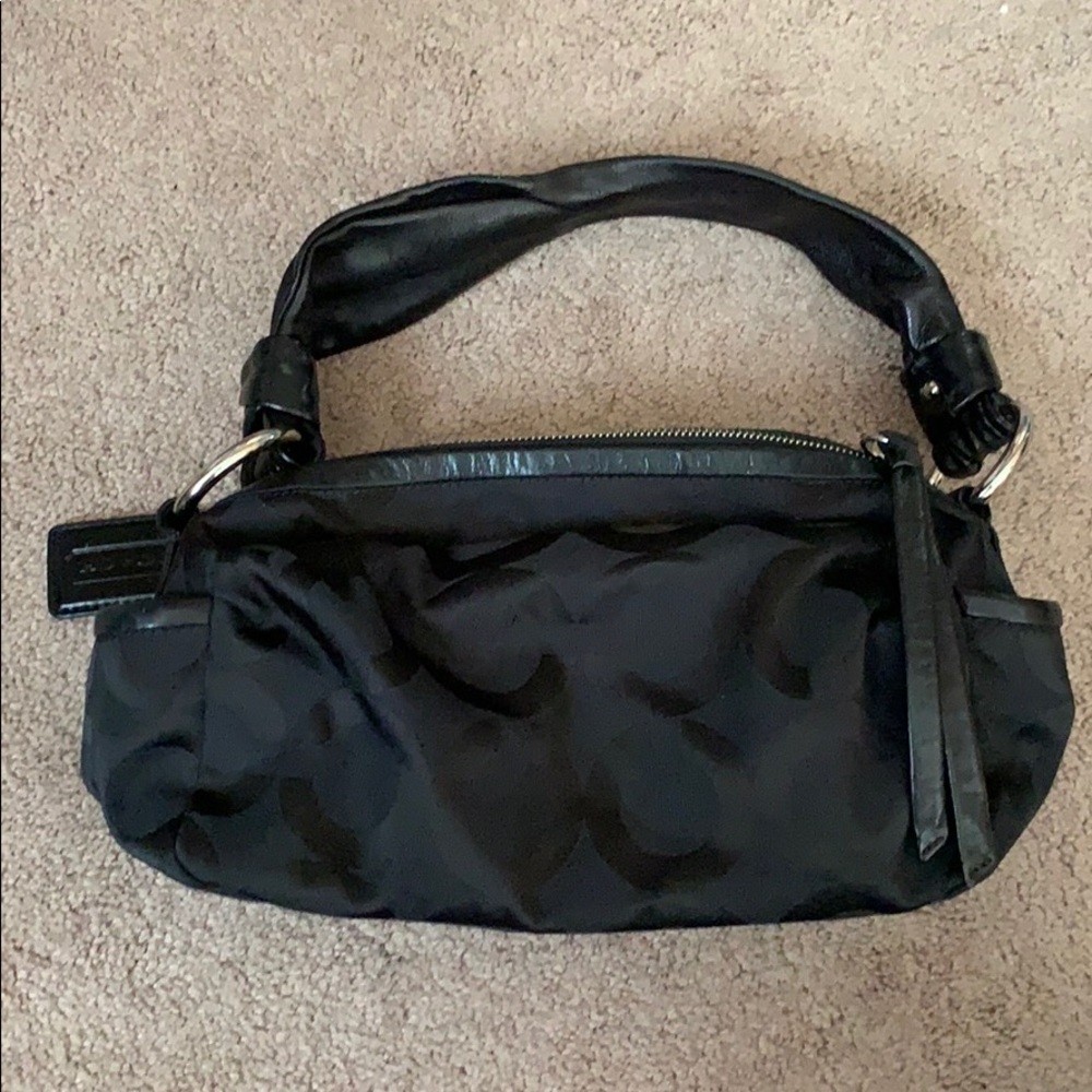 Black Coach Parker Op Art Shoulder Bag